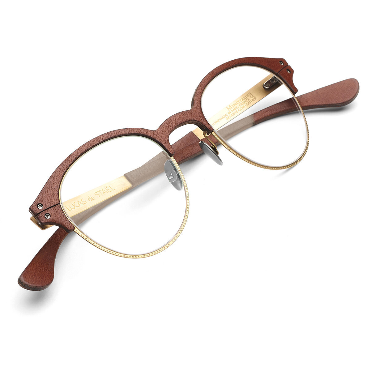 Brillen Lucas de Stael Minotaure Thin 05 Luxusbrille Mit Lederüberzug
