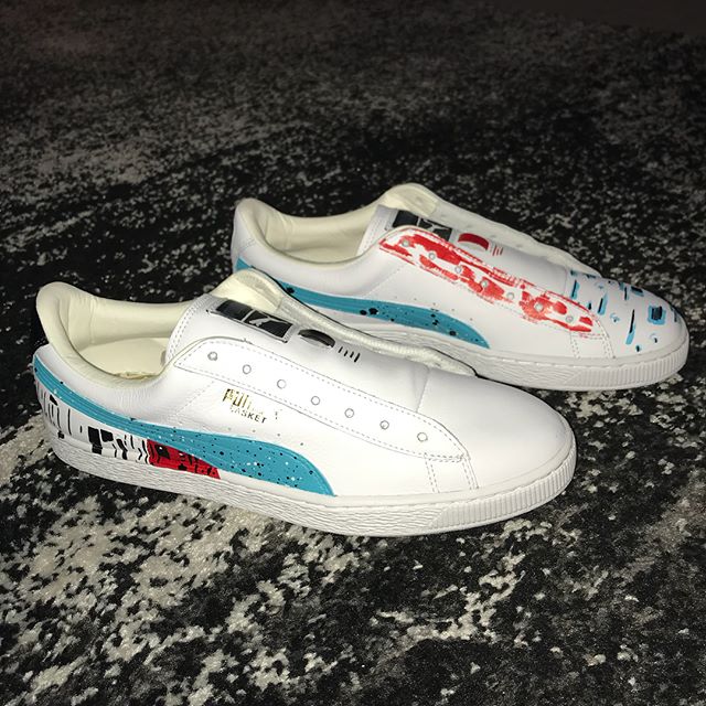 A couple more pairs of custom @puma #Sneakers painted and ready to rock for #NYE 🙌🏻👟🎉