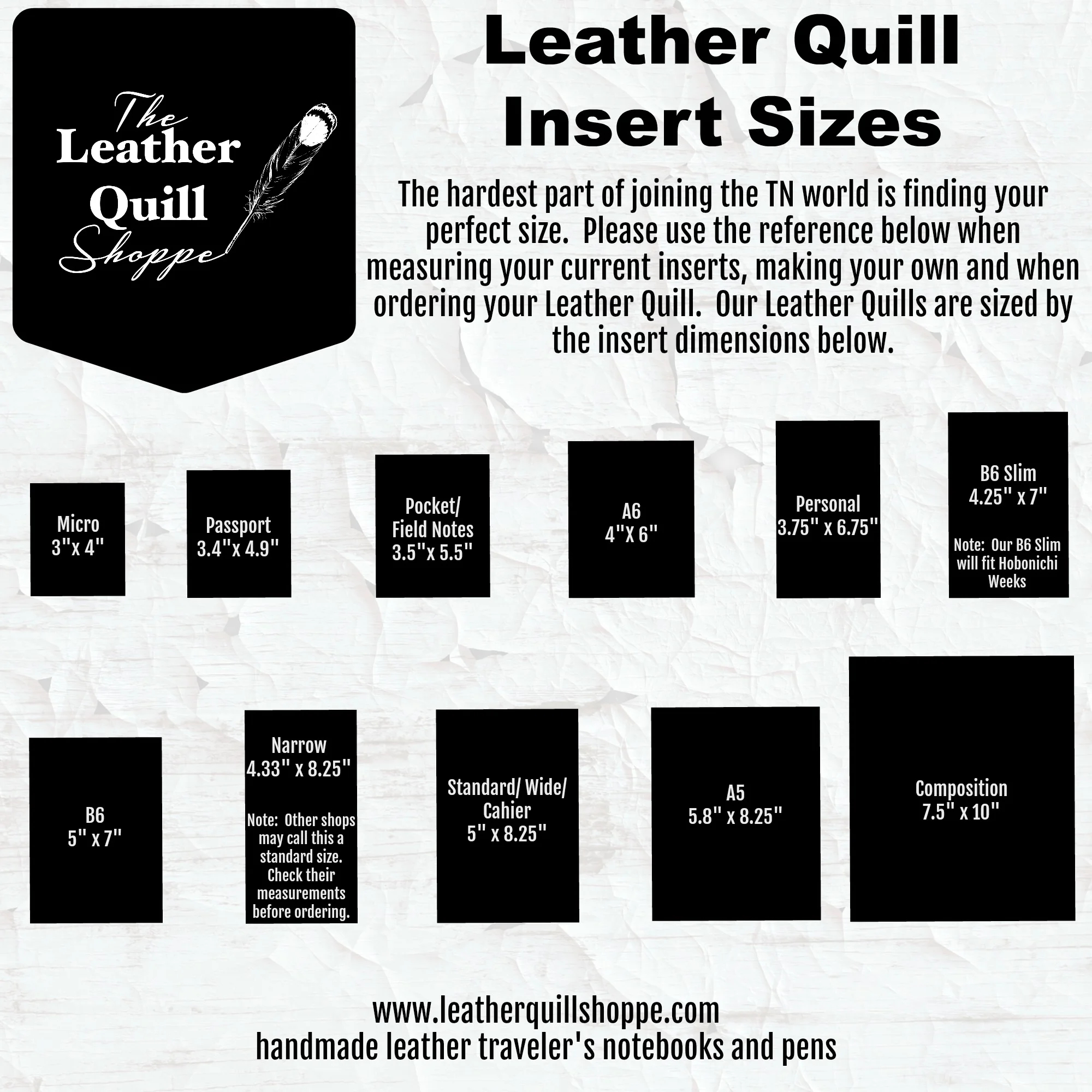 Traveler's Notebook 101- Insert Sizing. How to find your perfect size. —  The Leather Quill Shoppe