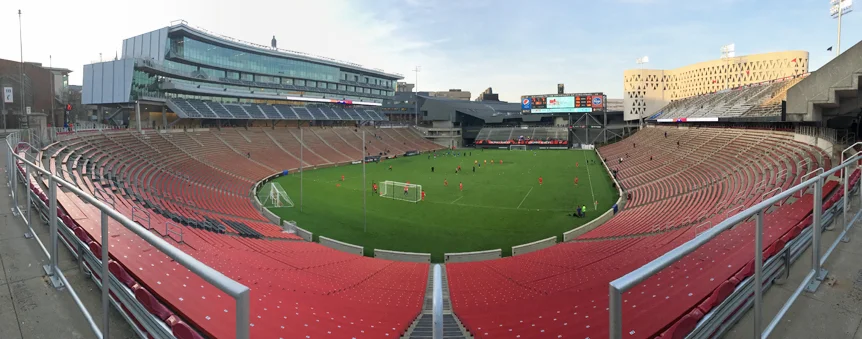 Traditionally the home venue for the University of Cincinnati's football program, Nippert Stadium has been transformed to suit FC Cincinnati as well. Image Via Nick Listerman.
