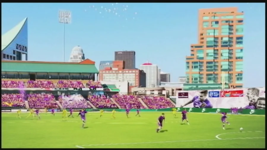 Rendering of Louisville City FC at Slugger Field via tv station WLKY. 