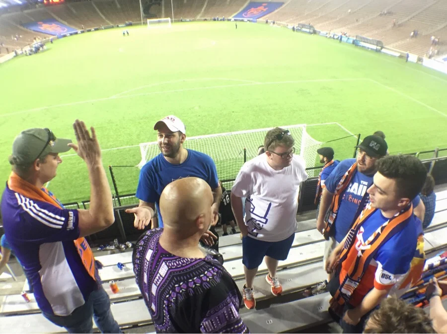 Joe Vala of the Lou City drum line stopped by after the match. A nice guy who we're excited to see again in June