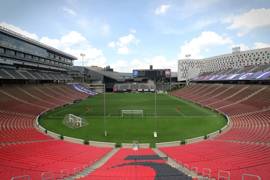The University of Cincinnati's Nippert Stadium in its soccer configuration.