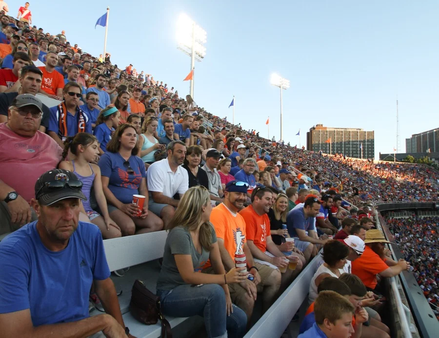 The upper deck filled to capacity.