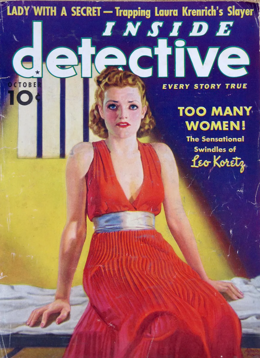 Inside Detective magazine’s 1938 cover story on “lover boy” Leo Koretz