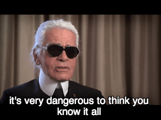 De basis van wetenschap volgens Karl Lagerfeld.