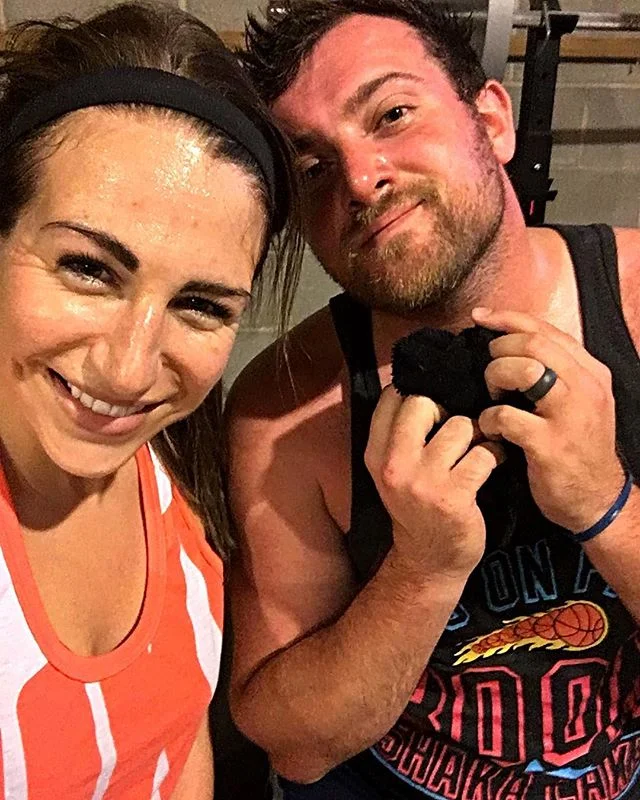 I needed extra motivation today, so I convinced my husband to do the #readysetsweat day 6 workout with me πͺπΌππΌπ It kicked my butt per usual. @selfmagazine #dietitian #fitness #healthliving #bethebestyou #exercise #workout #athomeworkout