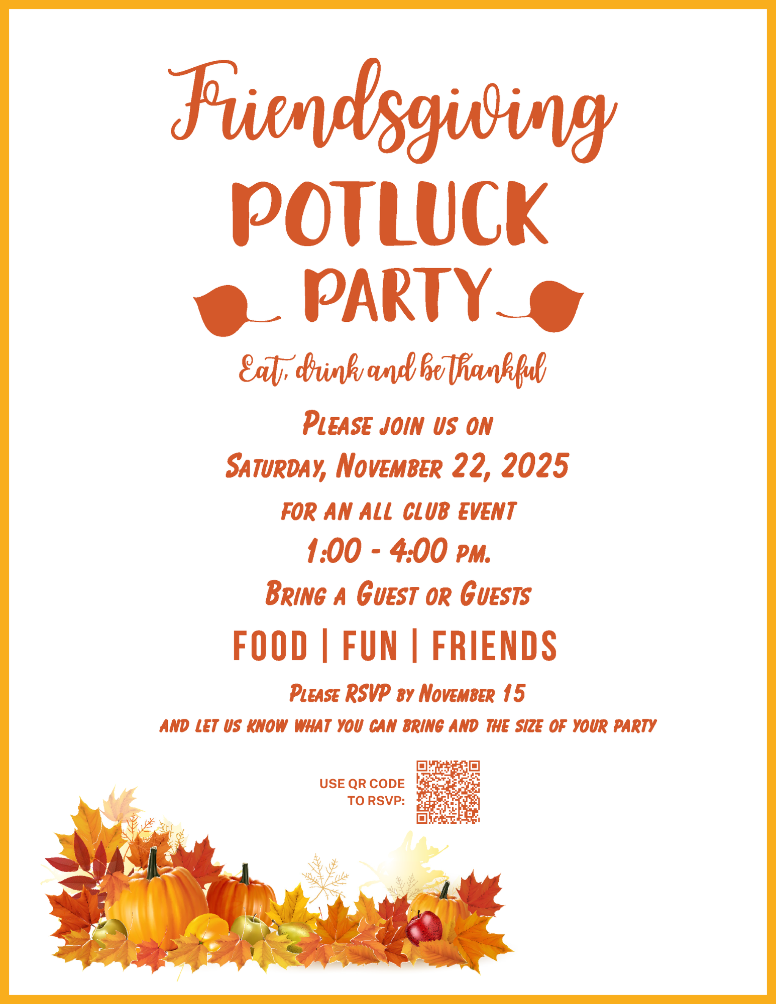 Friendsgiving at ZLAC on Saturday, November 22, 2025