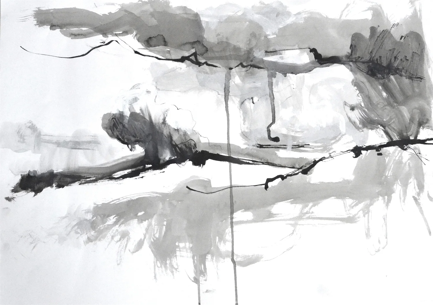 Lowering sky 1 / Ink and Gouache on paper / 60 x 42 cm