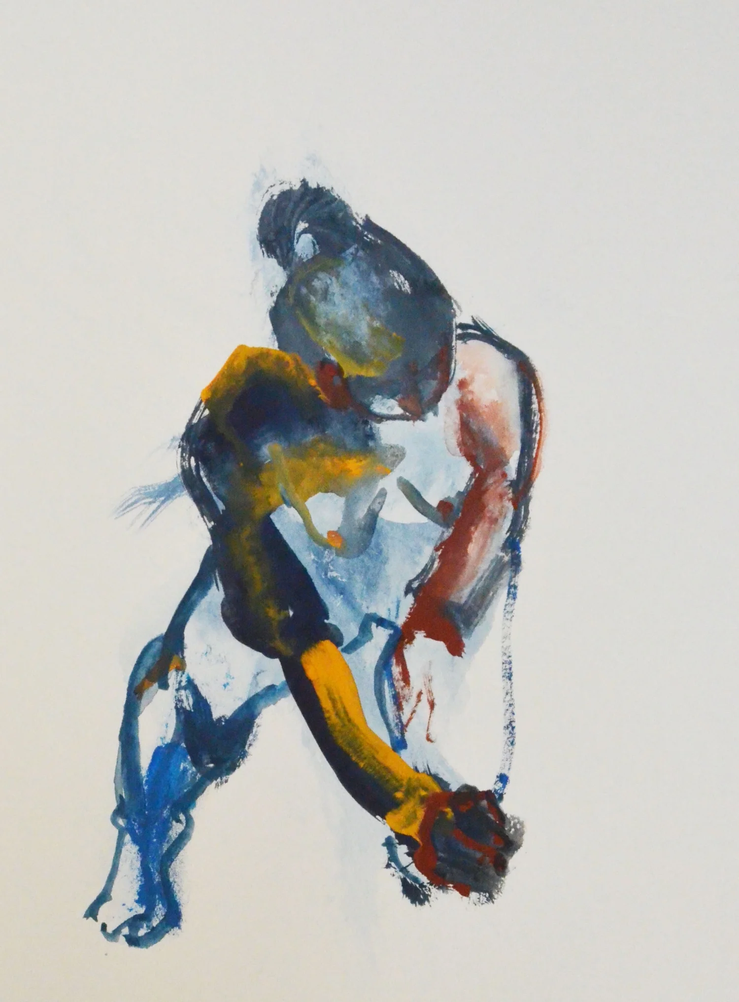 Crouching Woman \ Watercolour and Gouache\
