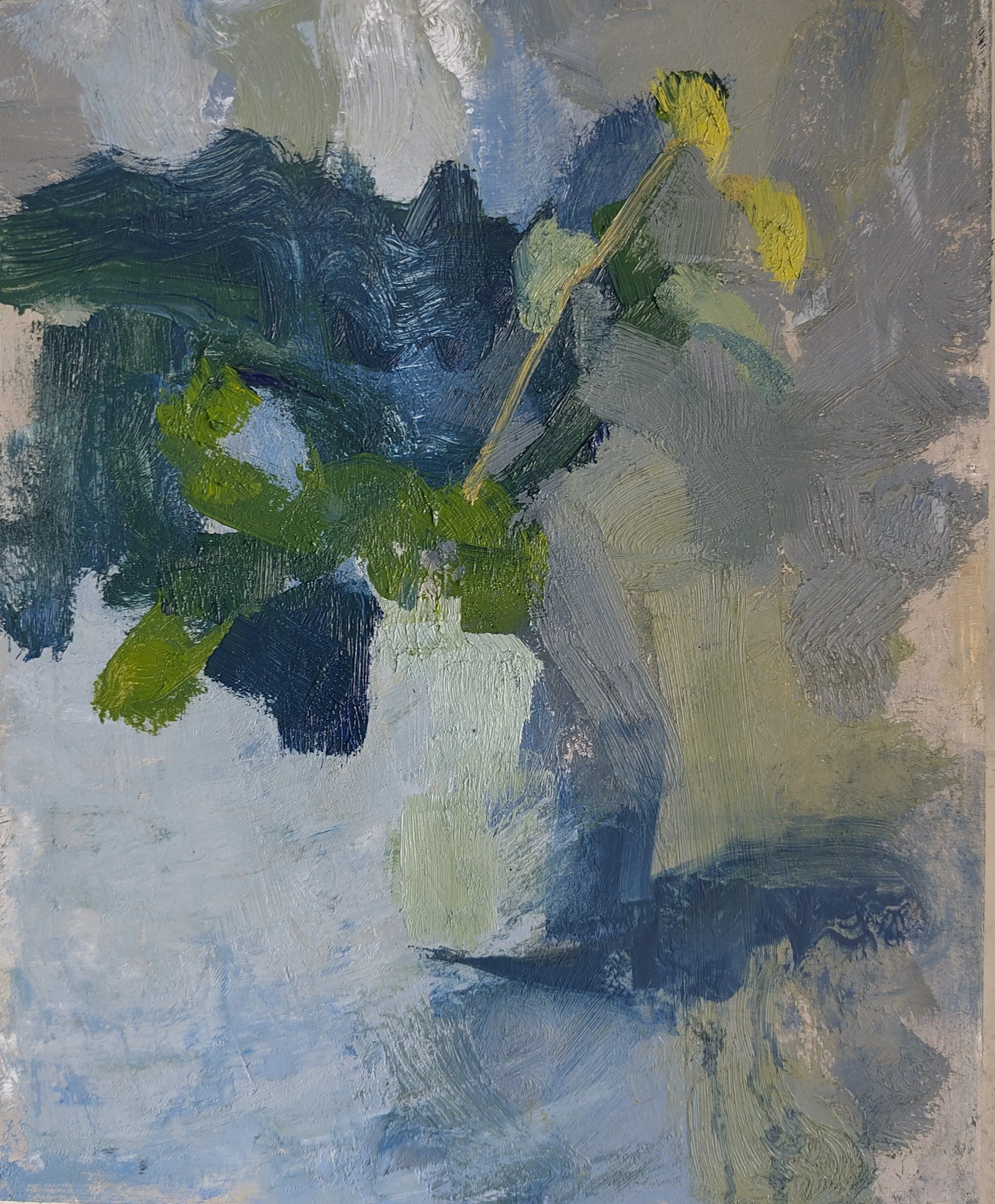 Yellow Flowers in Green Pot