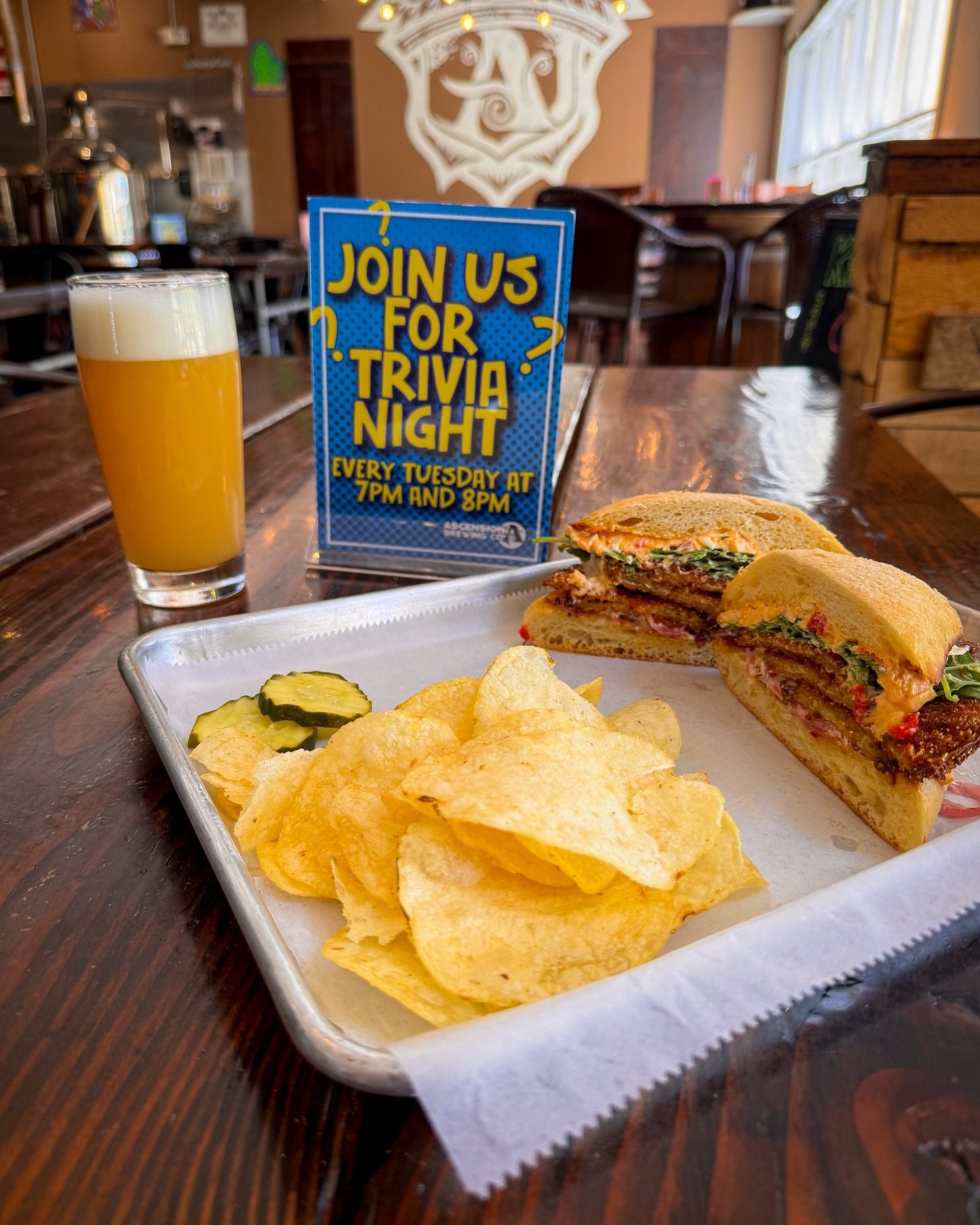 Trivia night AND a new special from the mind of Chef Marc? C&rsquo;mon&hellip;. Who loves ya, baby?!?

Our FRIED GREEN TOMATO SANDWICH is a Vegetarian option with Fried Green Tomato, Pimiento Cheese, Arugula, Pickled Red Onion, Garlic Sauce and Cajun
