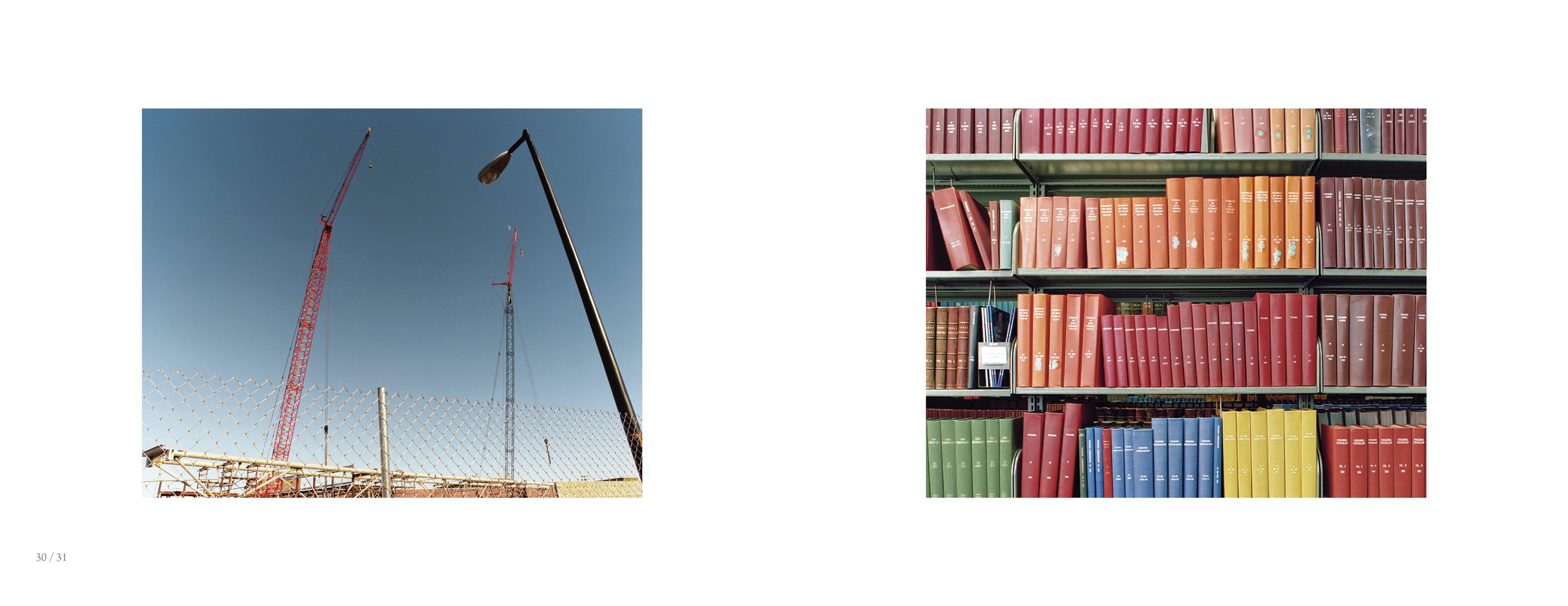  Vertical build/ Reference stacks, diptych |  Recollection , Visual Studies Workshop Press, 2011. Book page spread. 