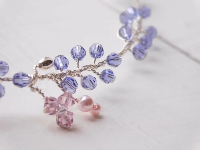 Purple crystal wedding accessories