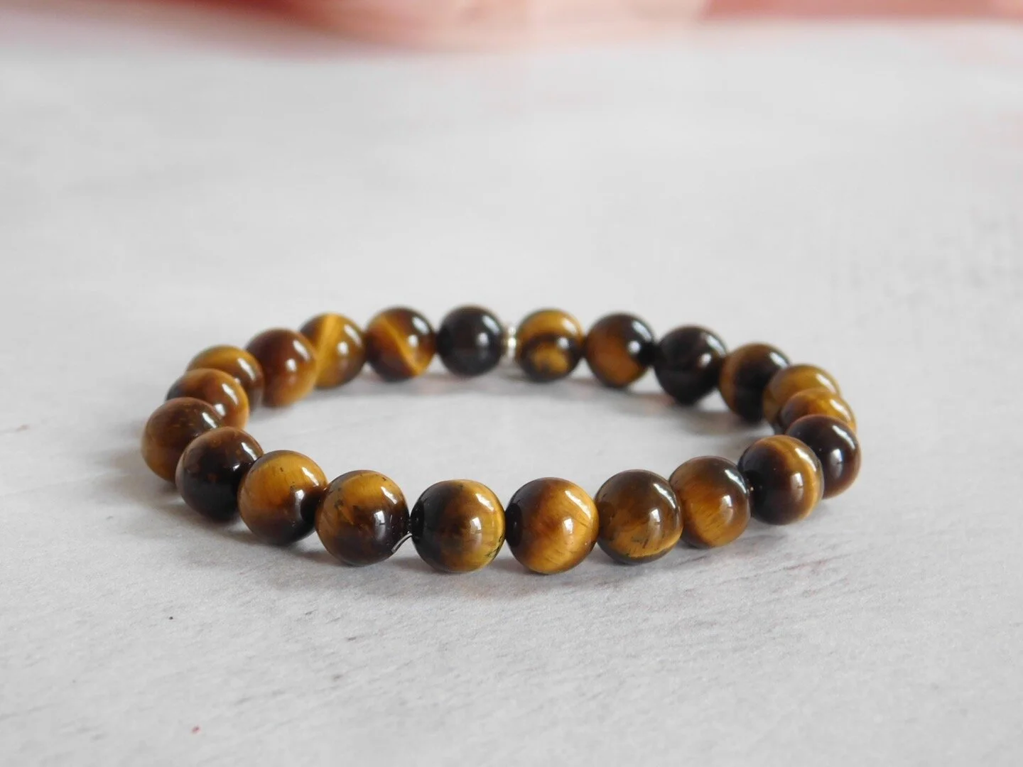 Gemstone stretch stacking bracelet with sterling silver heart