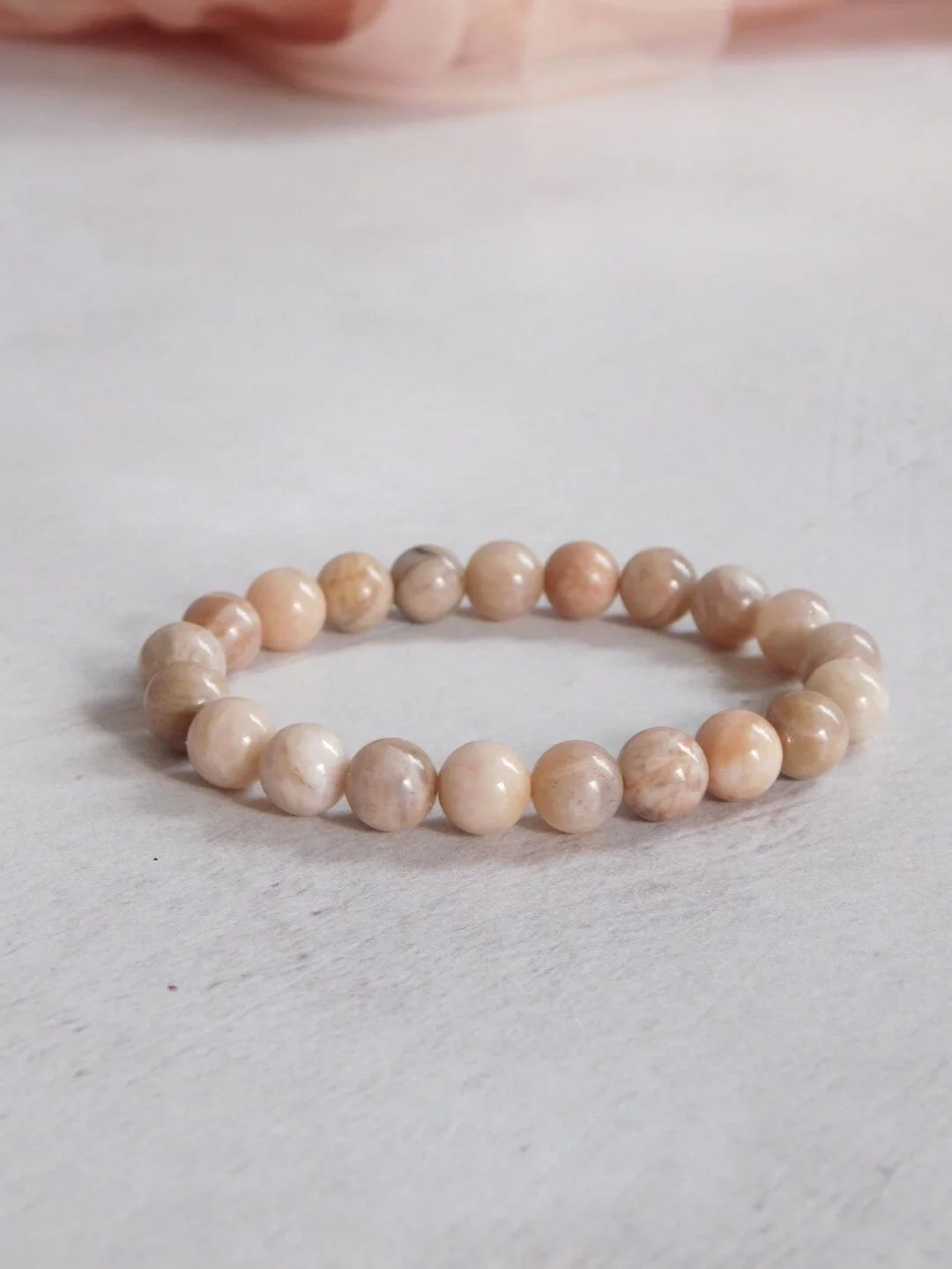 Gemstone stretch stacking bracelet with sterling silver heart