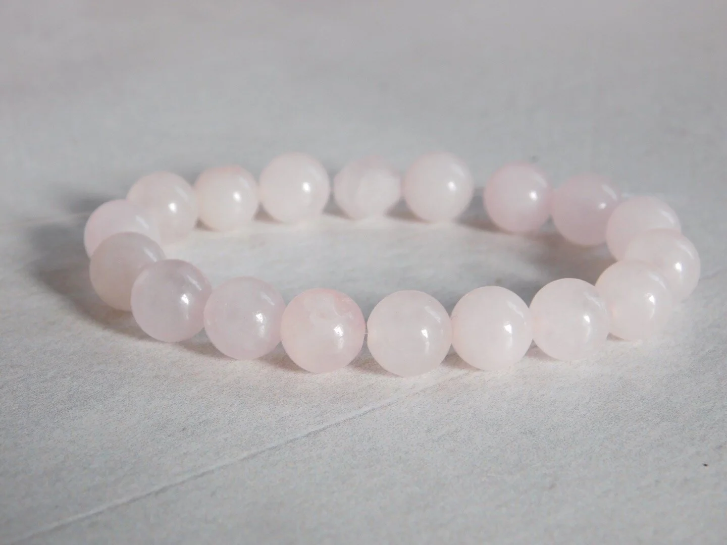 Rose quartz gemstone stretch stacking bracelet