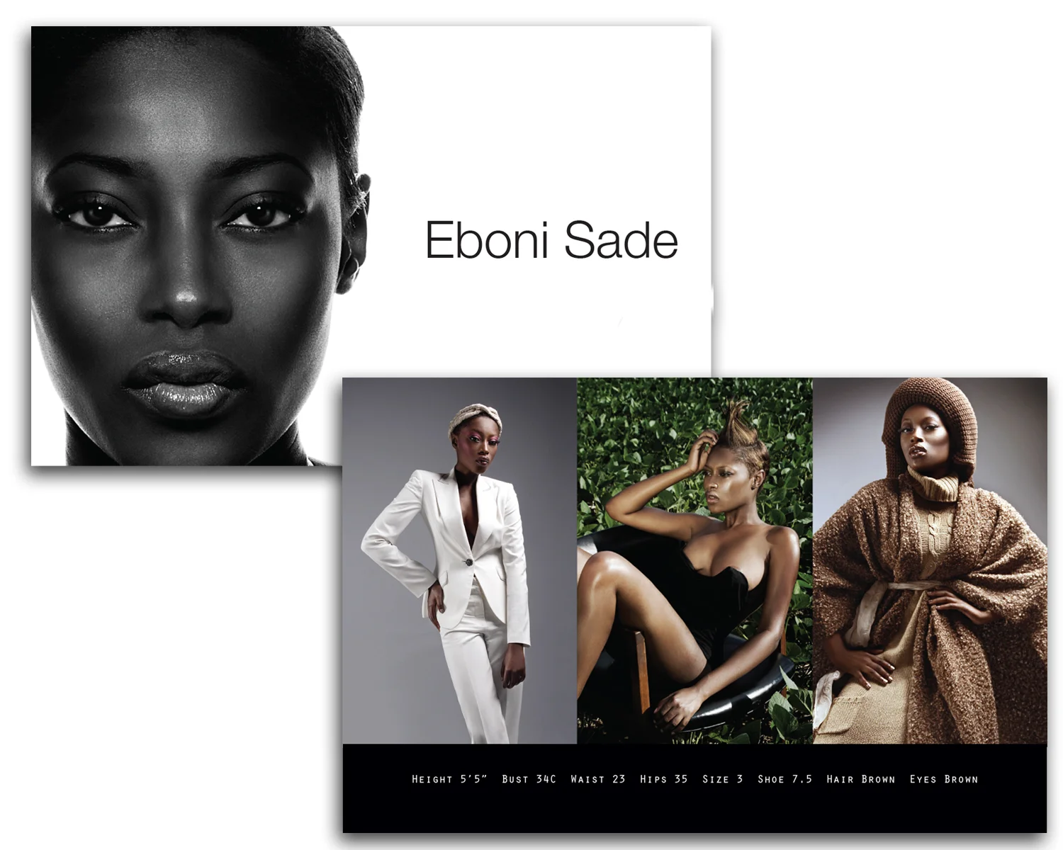 model composite card sample