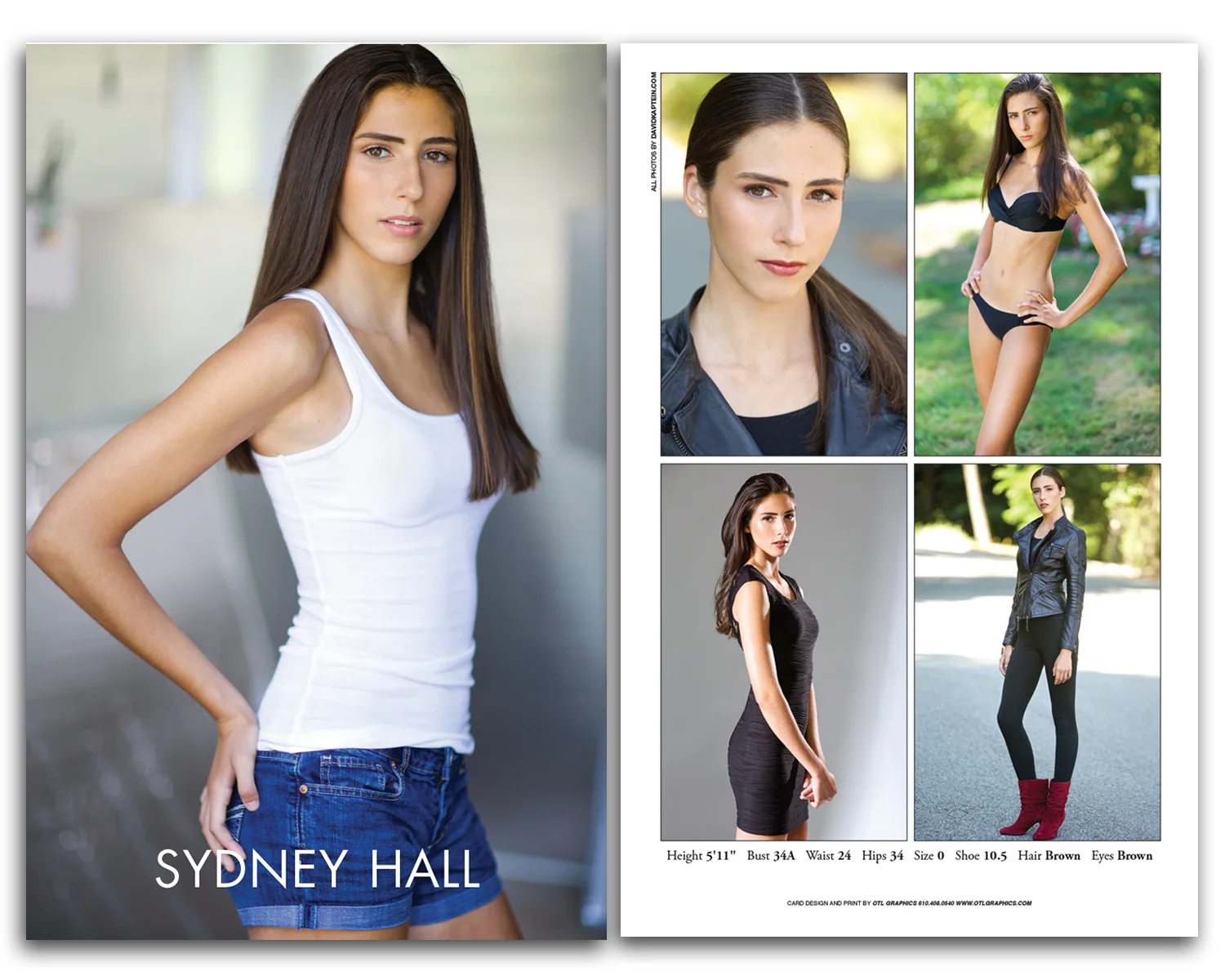 model composite card sample