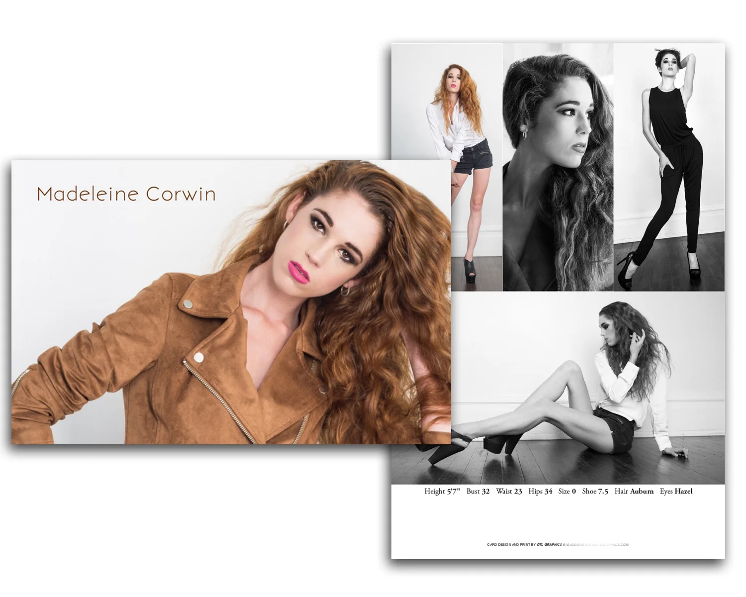 model composite card sample