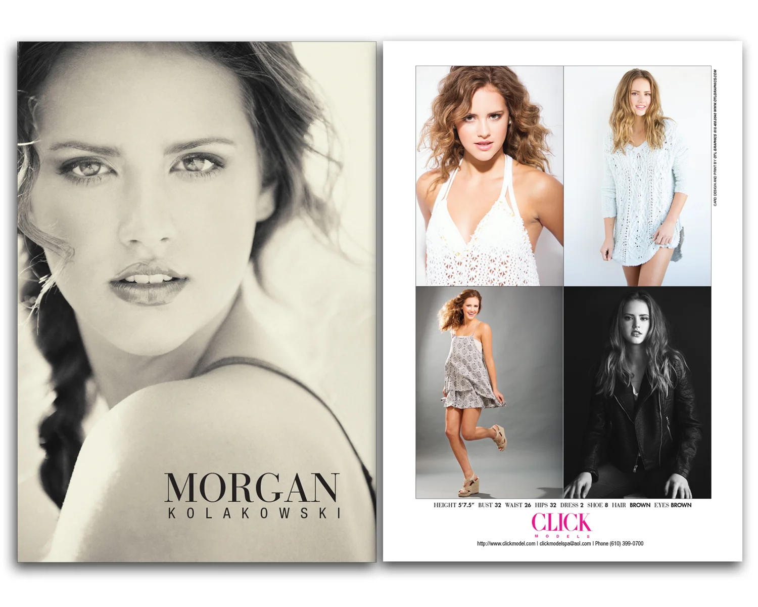 model composite card sample