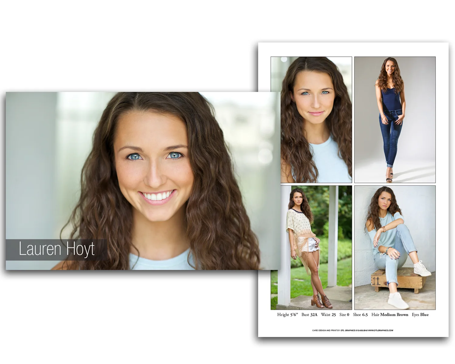 model composite card sample