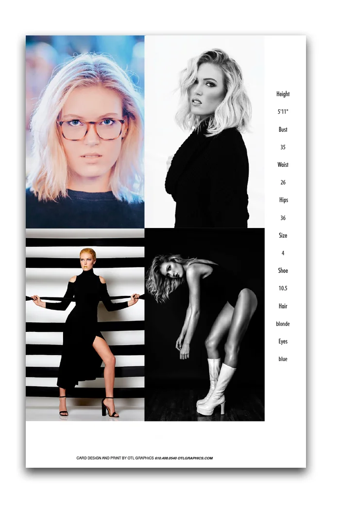 model composite card sample