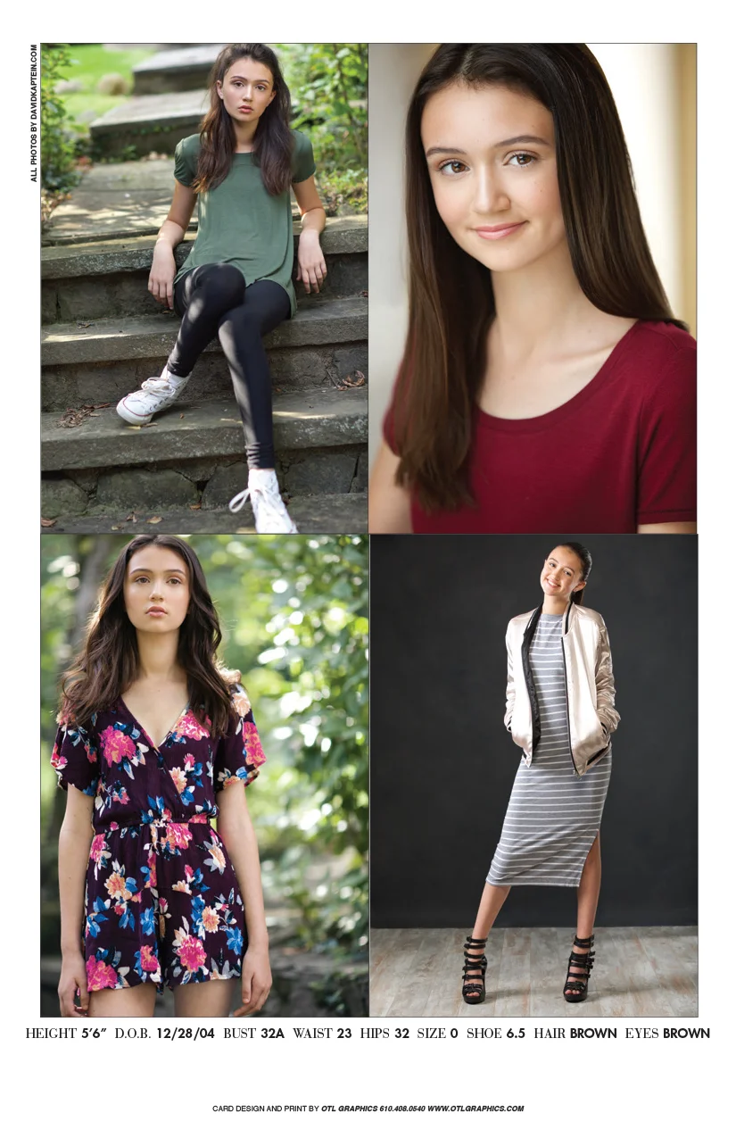 model composite card and 8x10 actor headshot samples otl composite card for modeling
