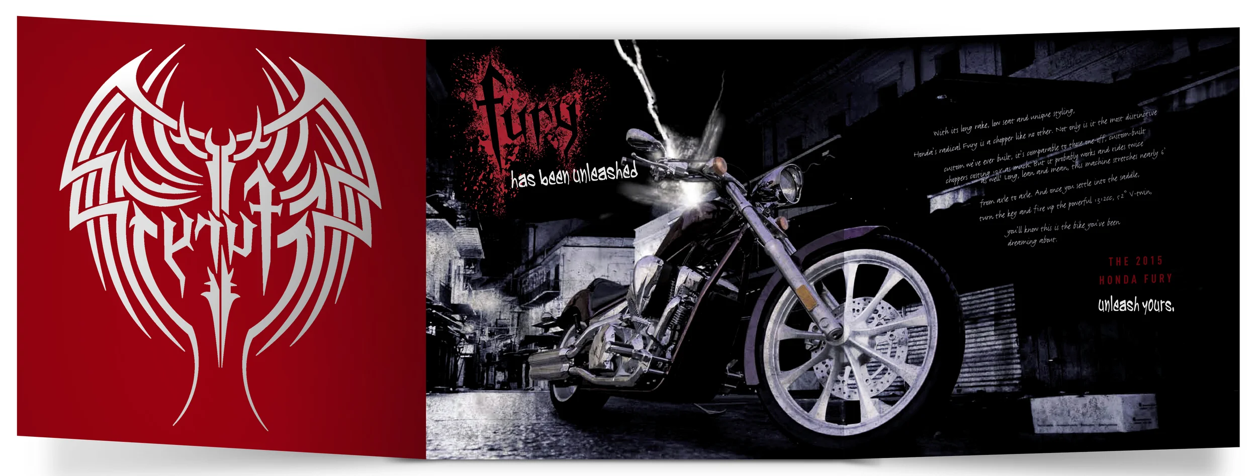  On the final panel, an aggressive photo of bike was accompanied by equally gritty body copy. 