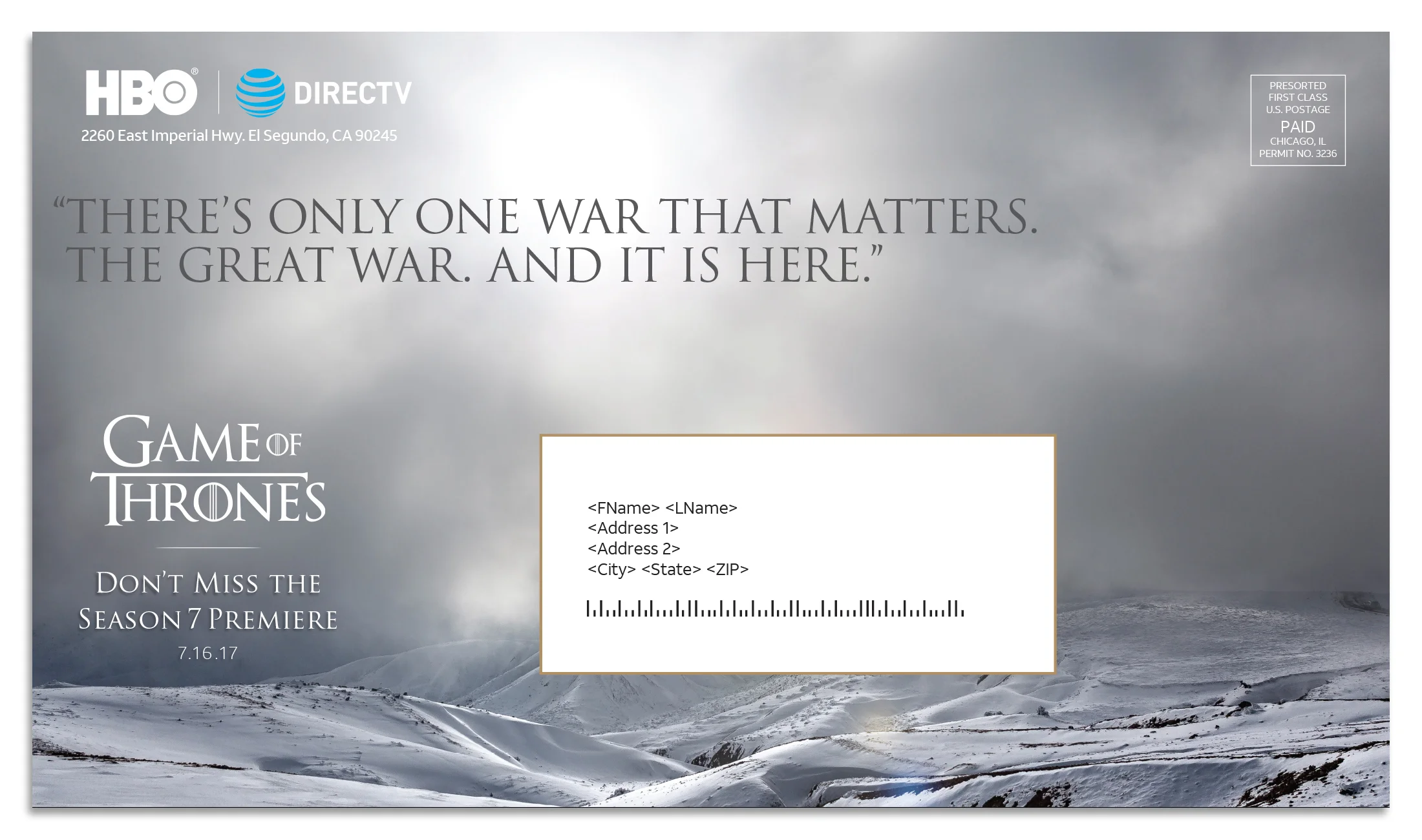  Address panel featured a key quote from the series. 