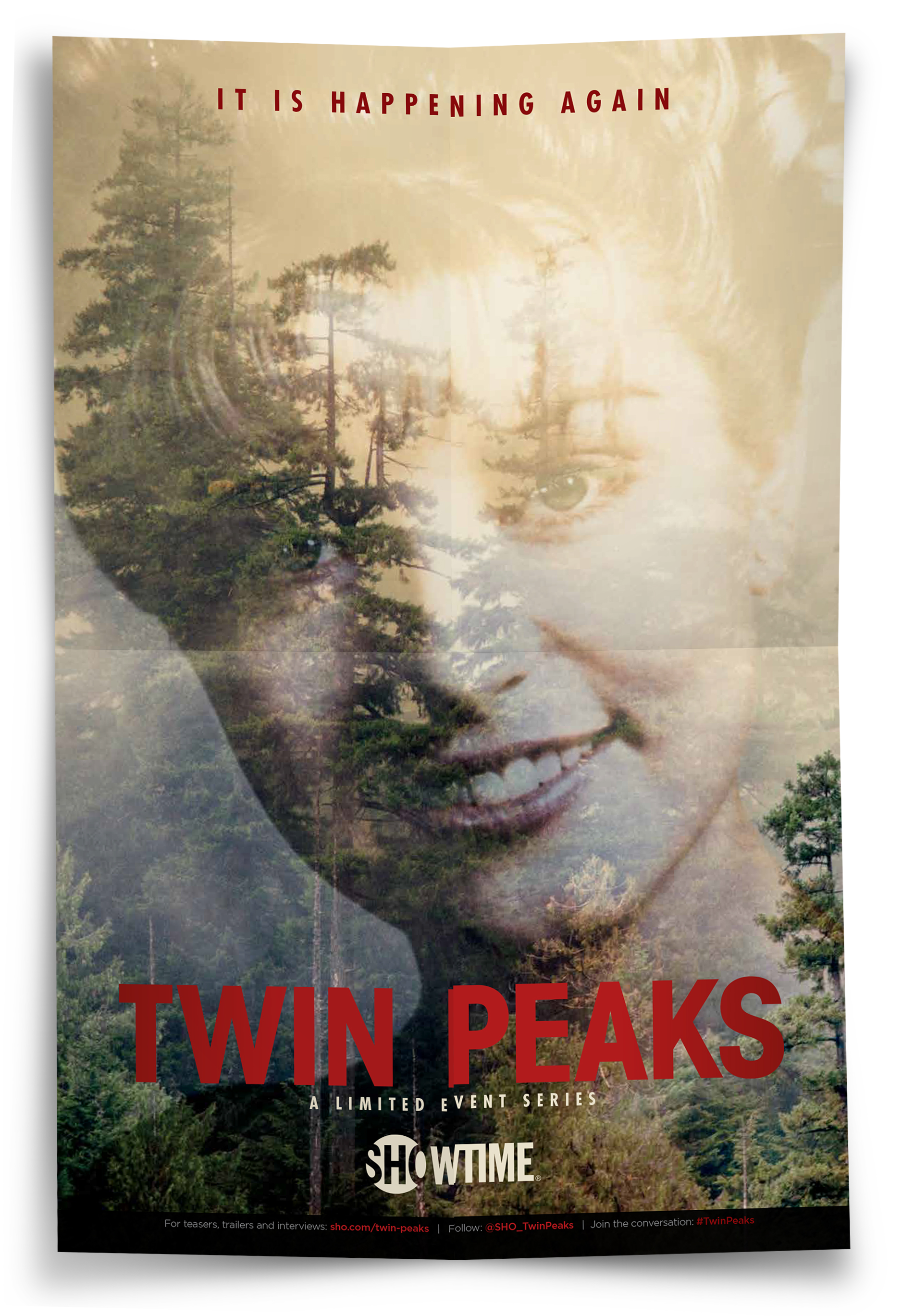  When opened, a collectible mini-poster featuring one of two haunting images from the show appeared. Pictured: Laura Palmer. 