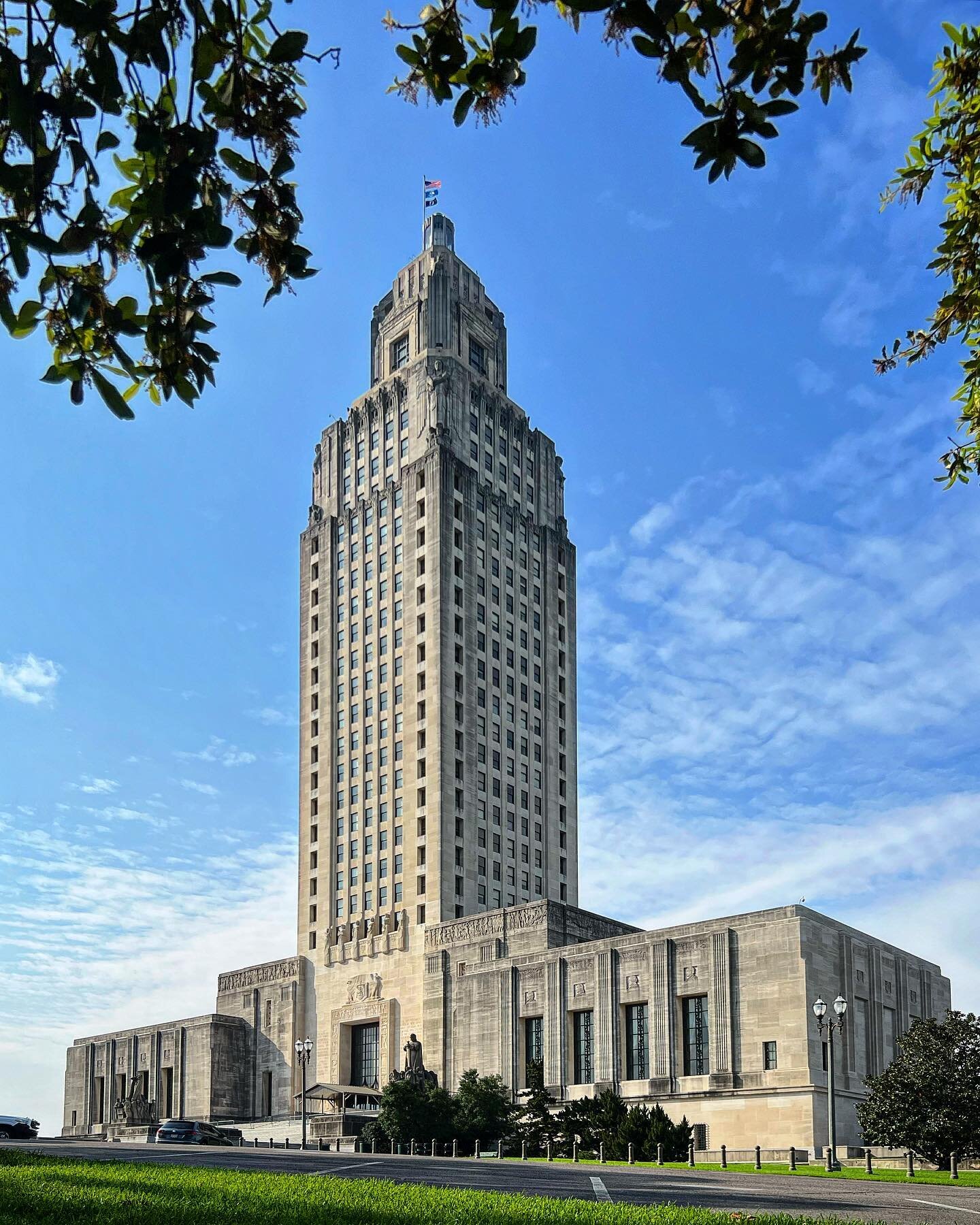 Louisiana Capitol, built 1932. Architect Leon C. Weiss. 

At 450 feet (137 m) tall and with 34 stories, it is the tallest skyscraper in Baton Rouge, the seventh tallest building in Louisiana, and tallest capitol in the United States.