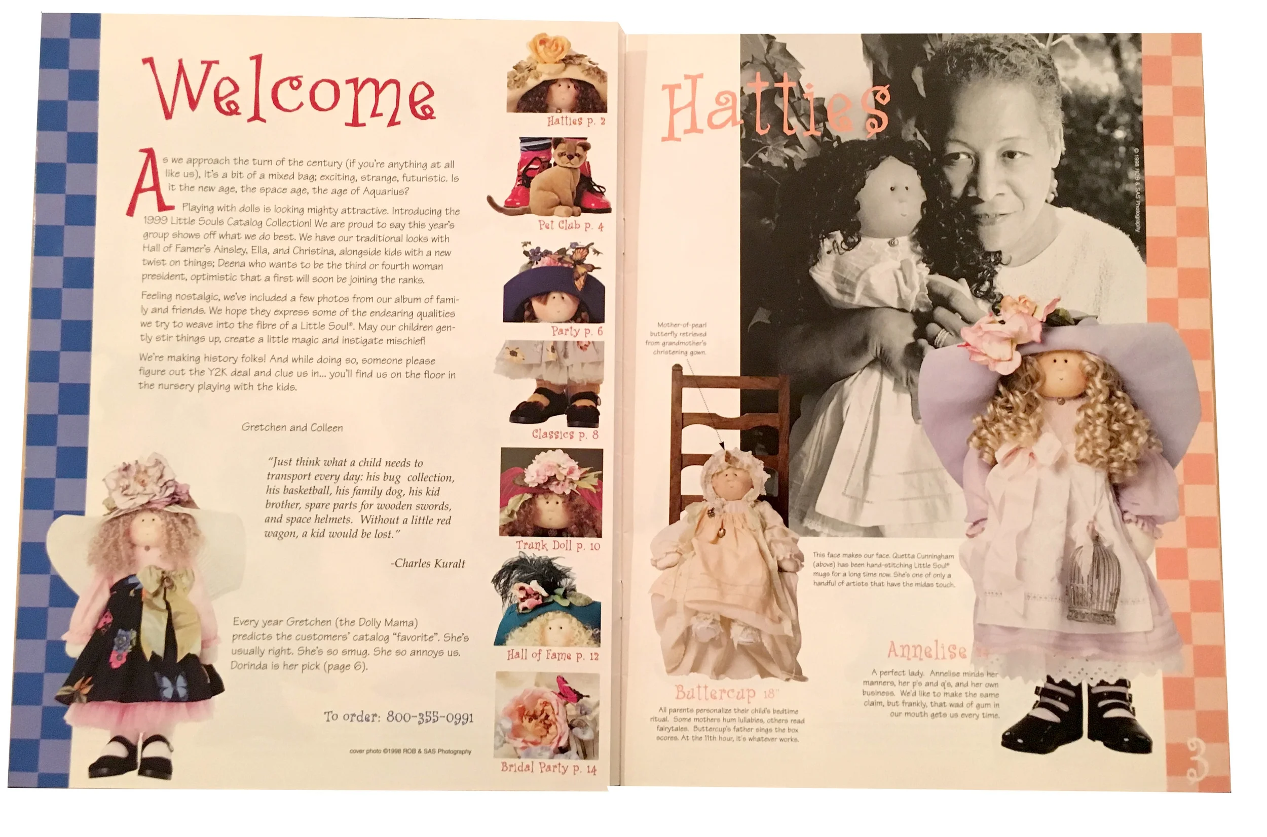 Inside spread of doll catalog