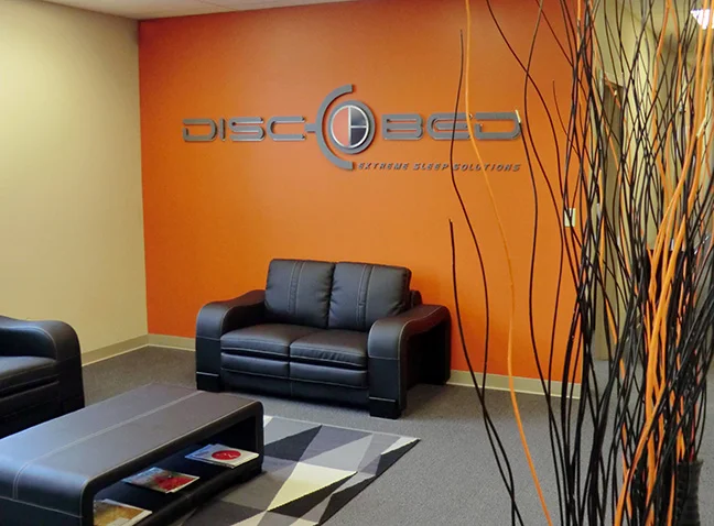 DiscOBed Lobby Signage