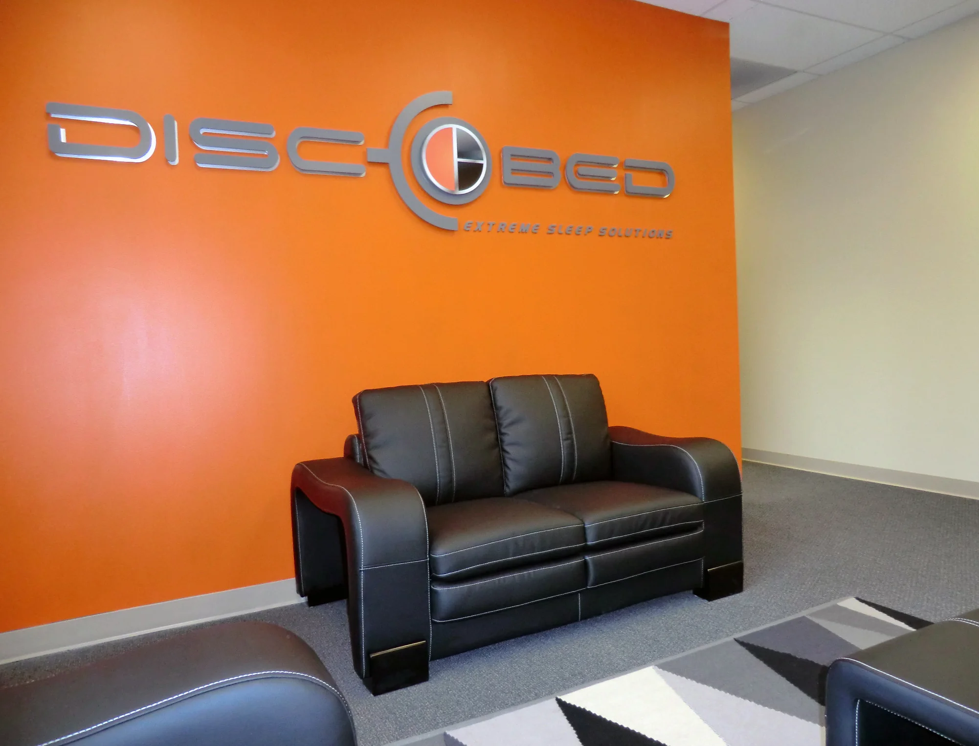 DiscOBed Lobby Signage