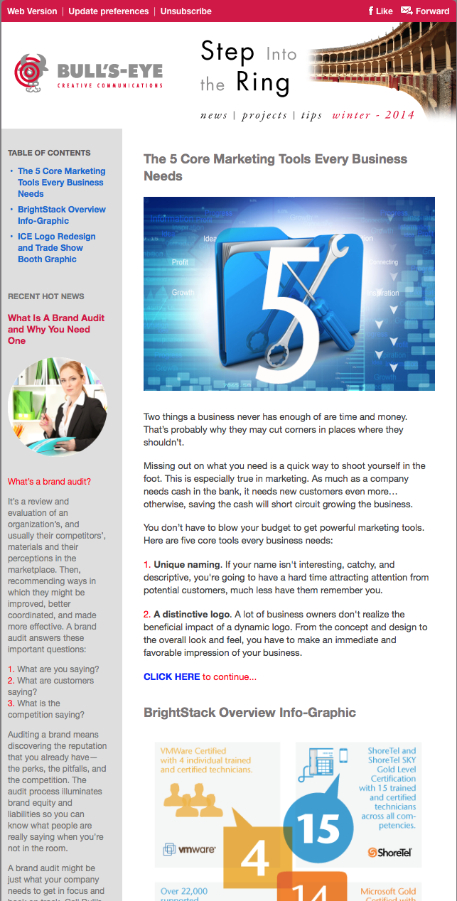 Bull's-Eye Winter 2014 Newsletter