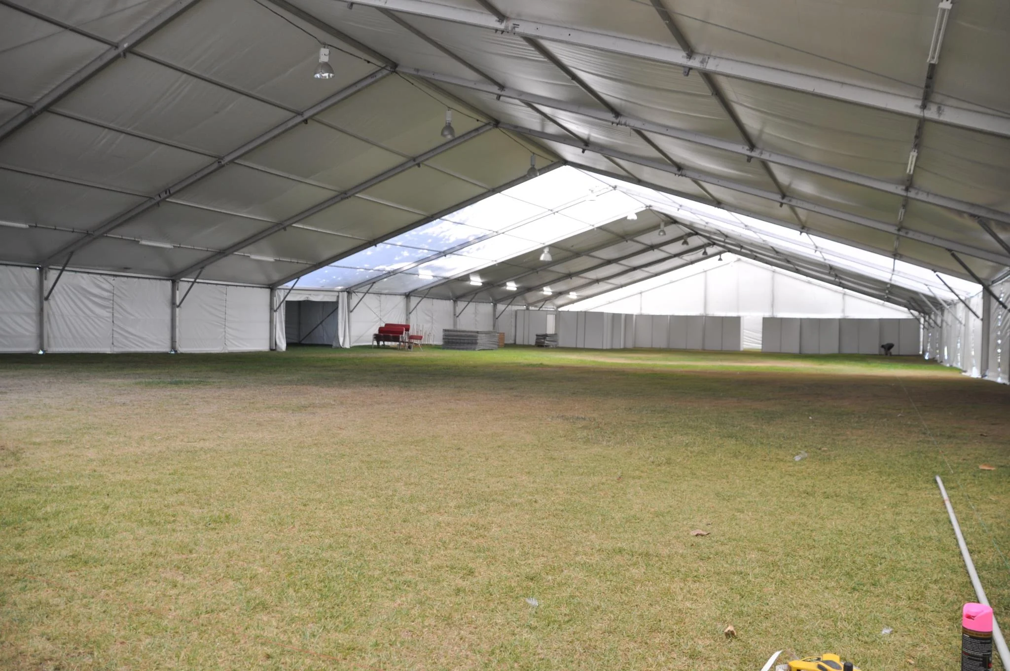The big marquee is ready for the display boards and the paintings with a thousand stories to tell!