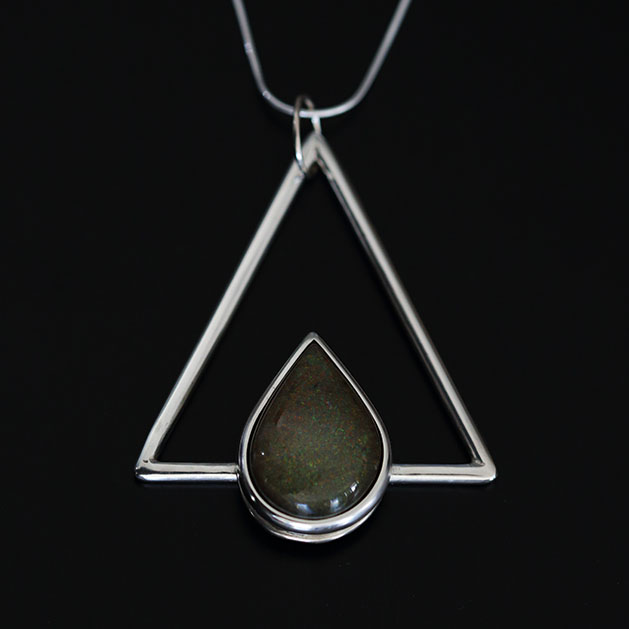 SOLD - Fire - Flaming Triangle pendant