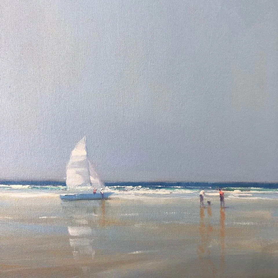 This painting of Semaphore jetty could easily be cropped into several other paintings, although I was happy with the full painting! Acrylic on canvas about 10 years ago.