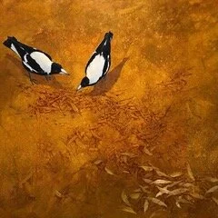 SOLD - 2 Birds Magpie Study 