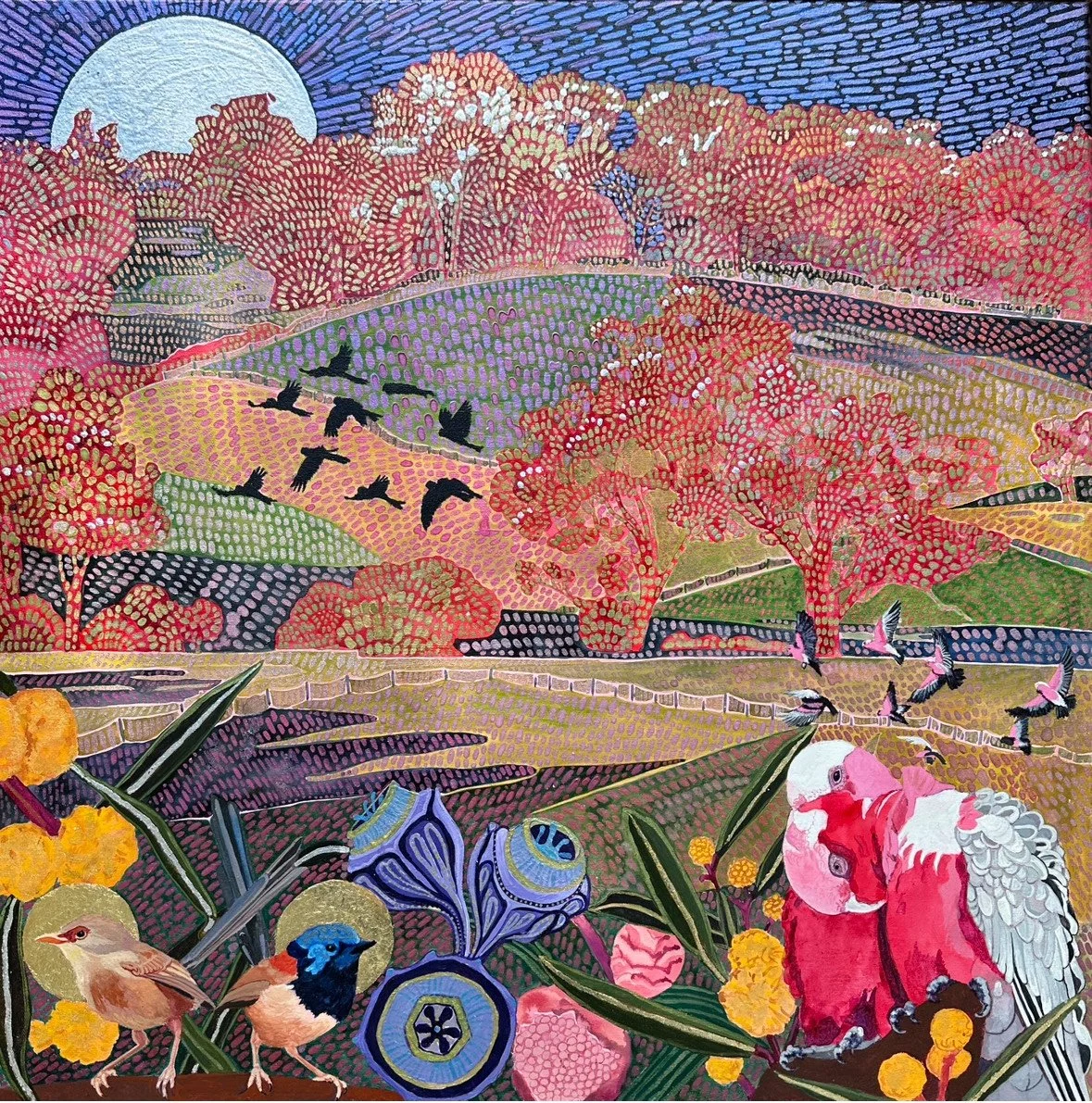 Moonrise Over Bukartilla - 54cm x 54cm - $1,275