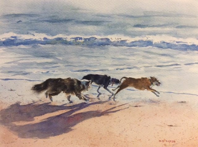Evening Beach Run - 39cm x 31cm - $240