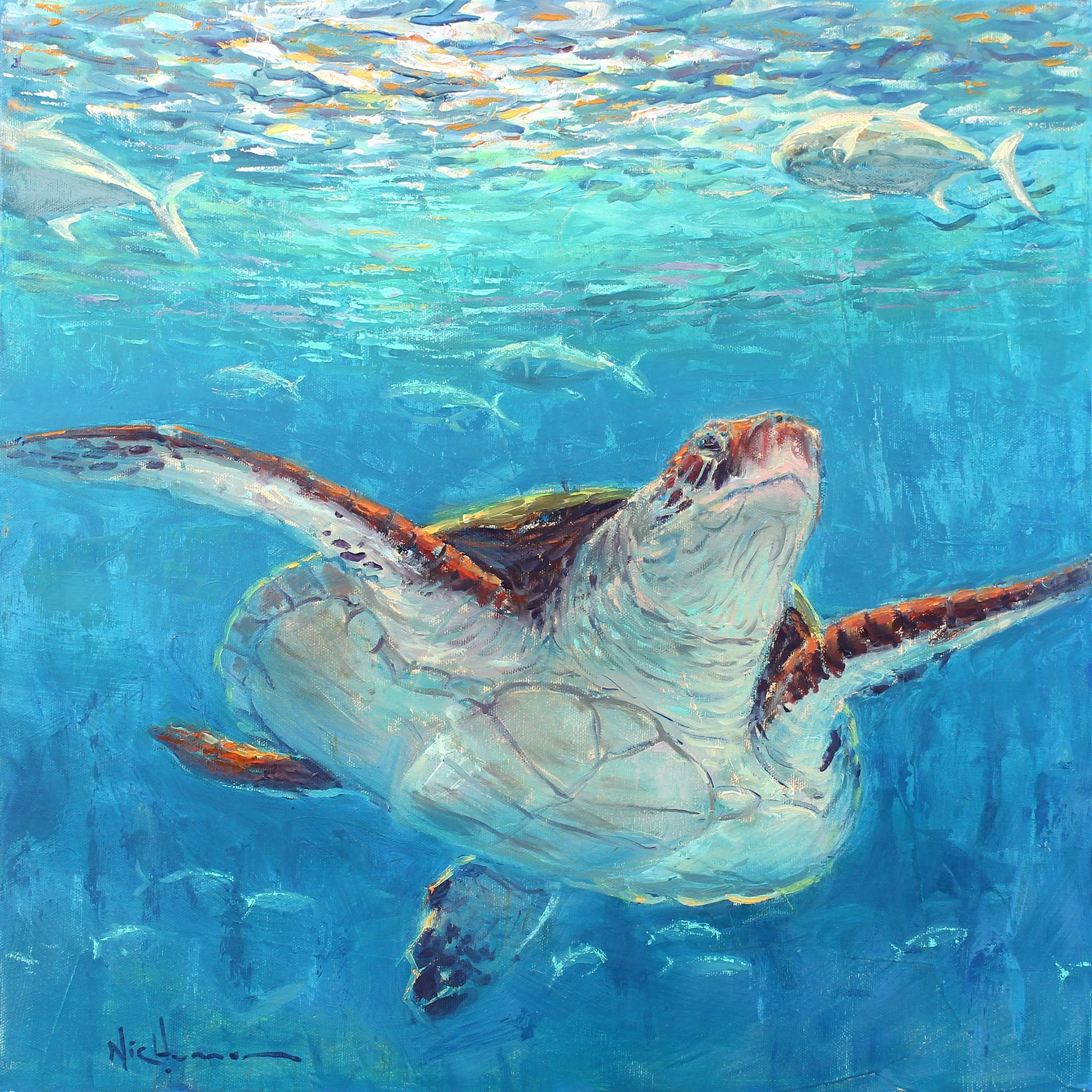 Green Sea Turtle - 50cm x 50cm - $750