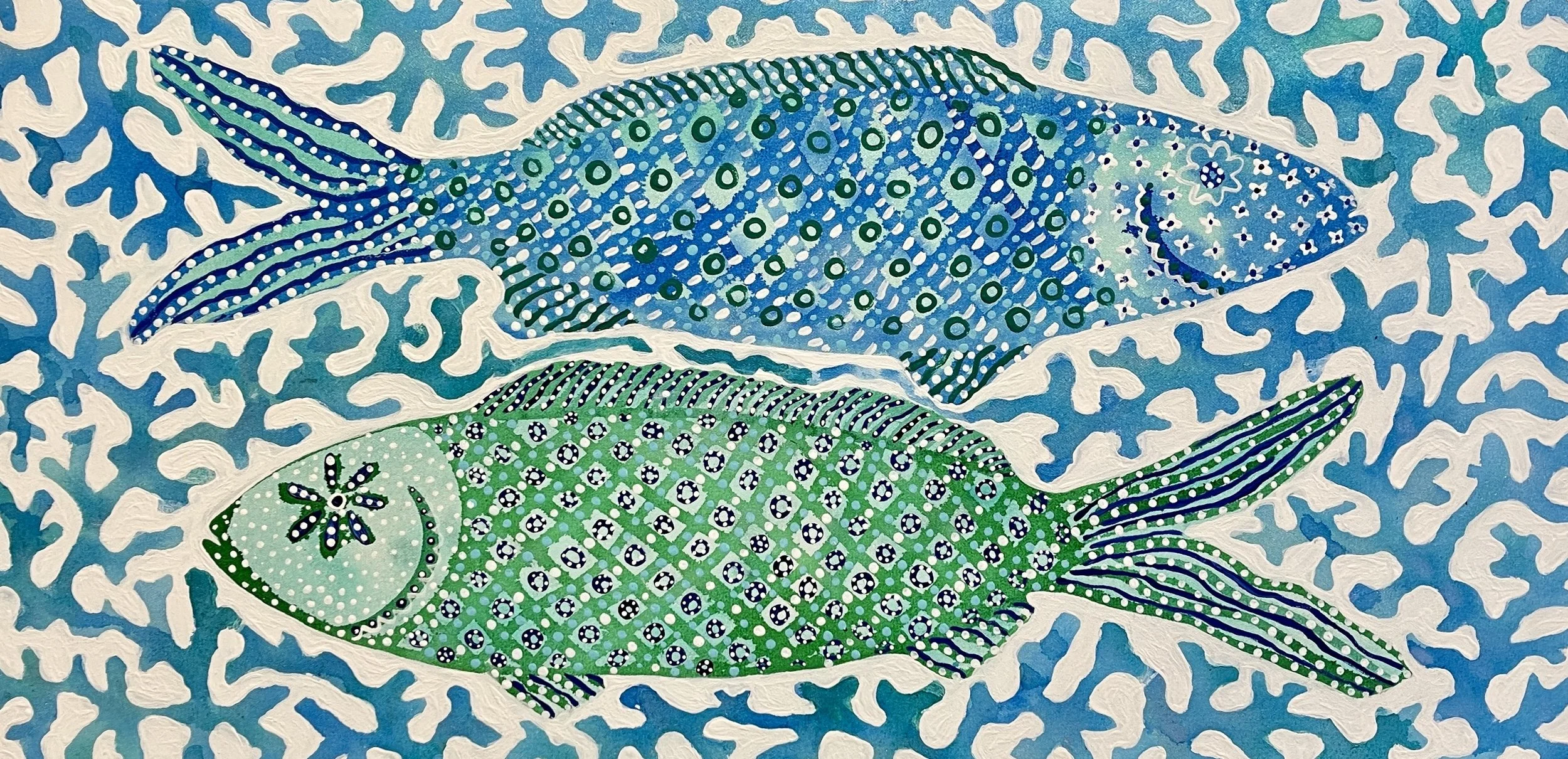 Blue Fish - 83cm x 43cm - $1,650