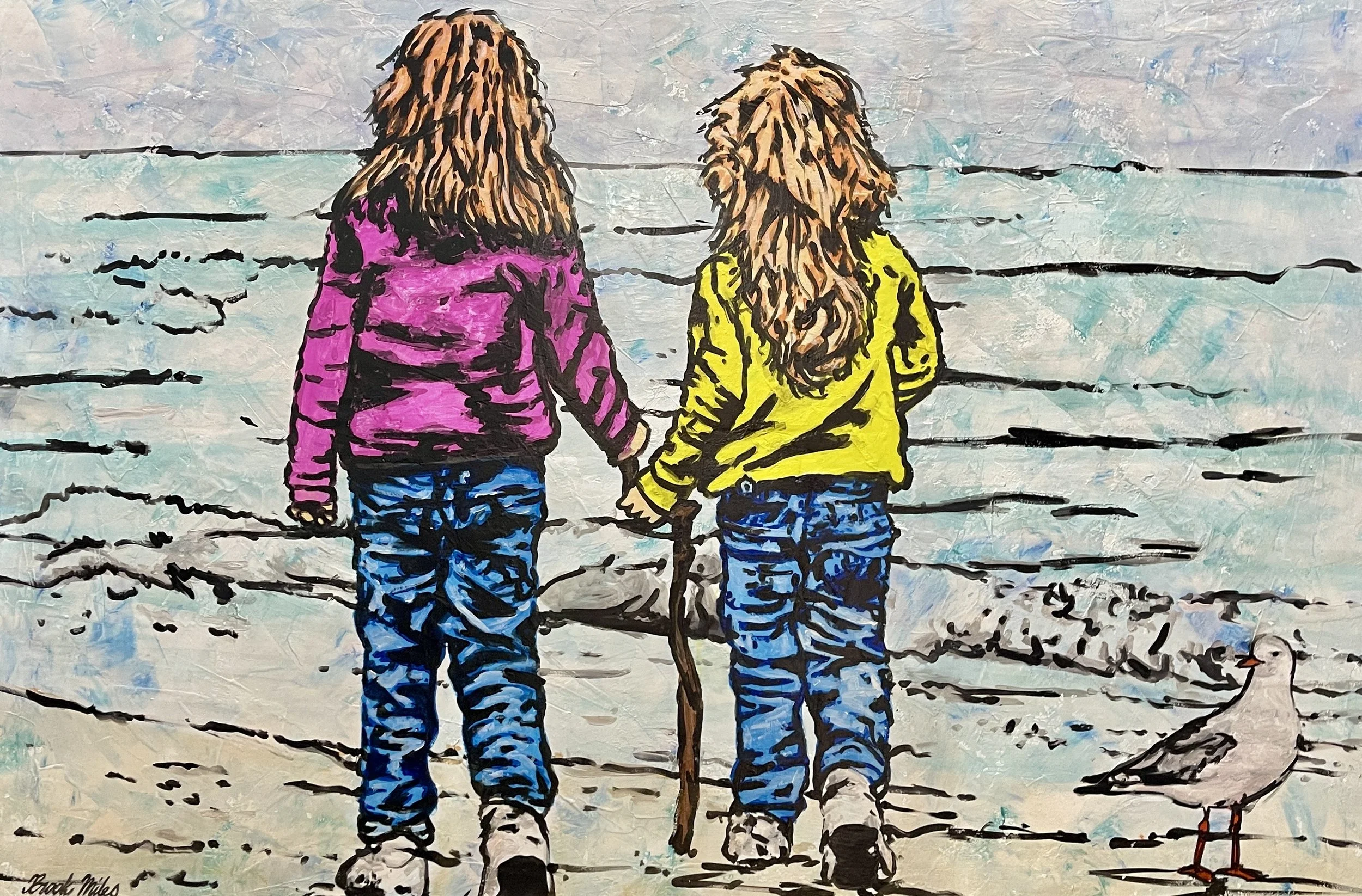 Sisters And friends - 152cm x 101cm - $1,100