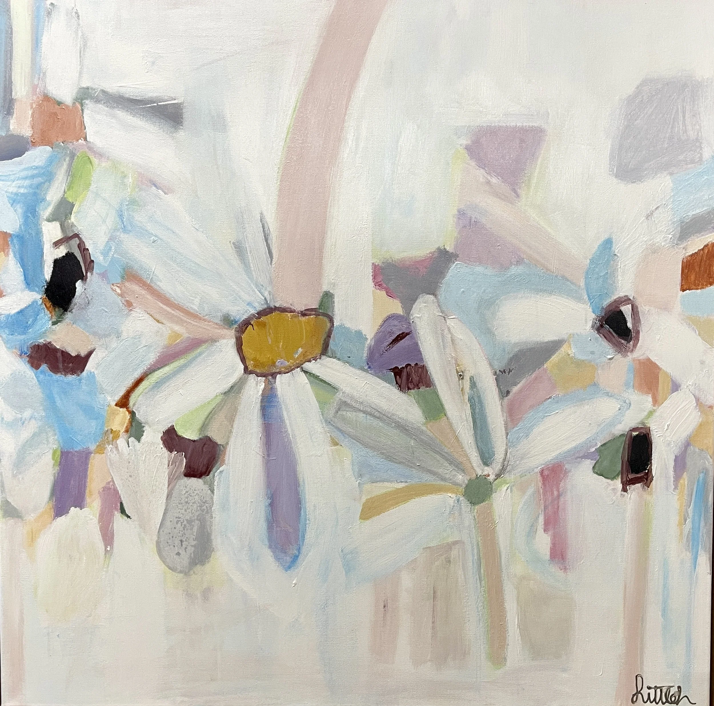 Dancing Daisies - 95cm x 95cm - $1,200