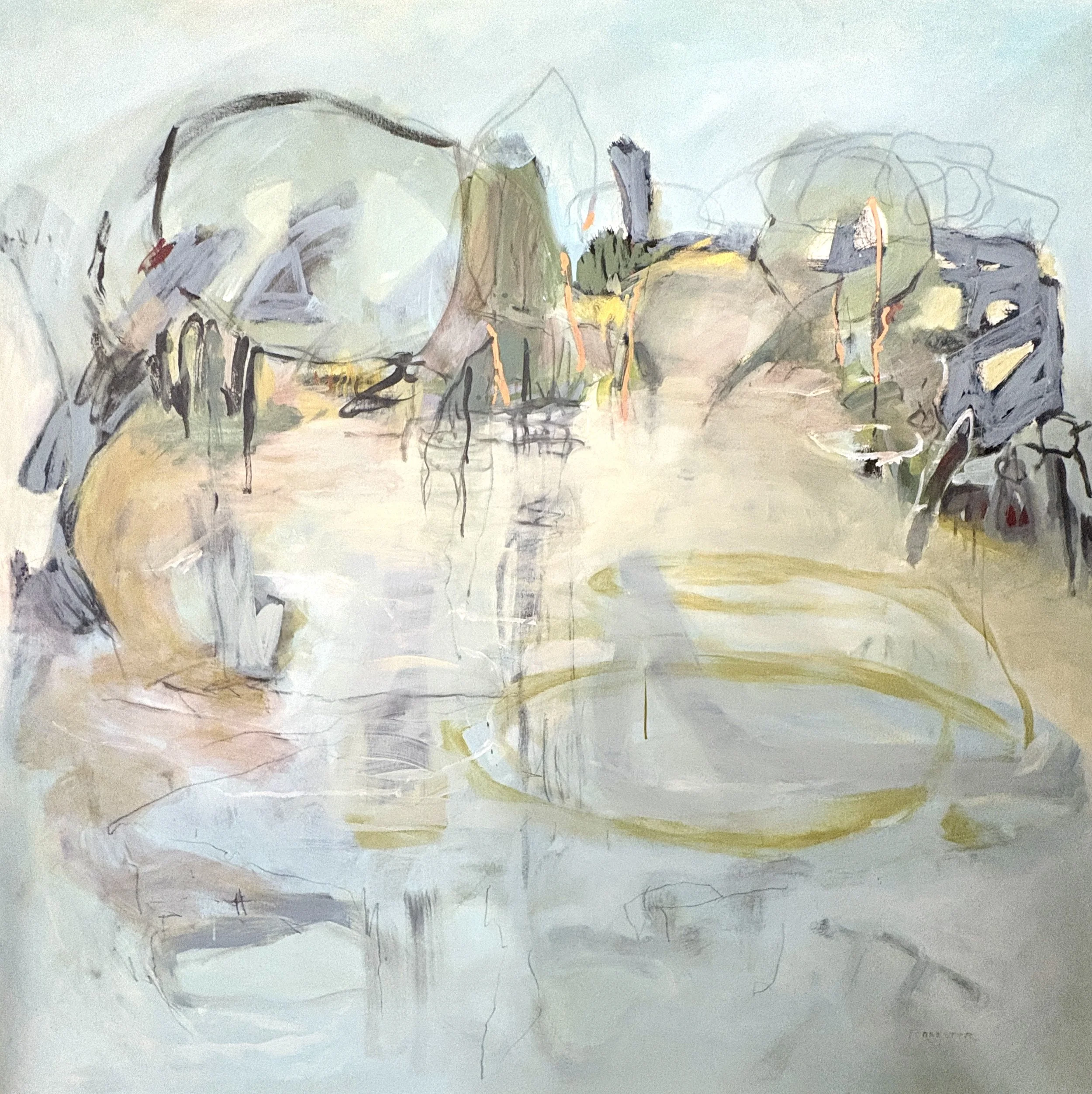 Where The Big Carp Are, Murray River - 152cm x 152cm - $2,500