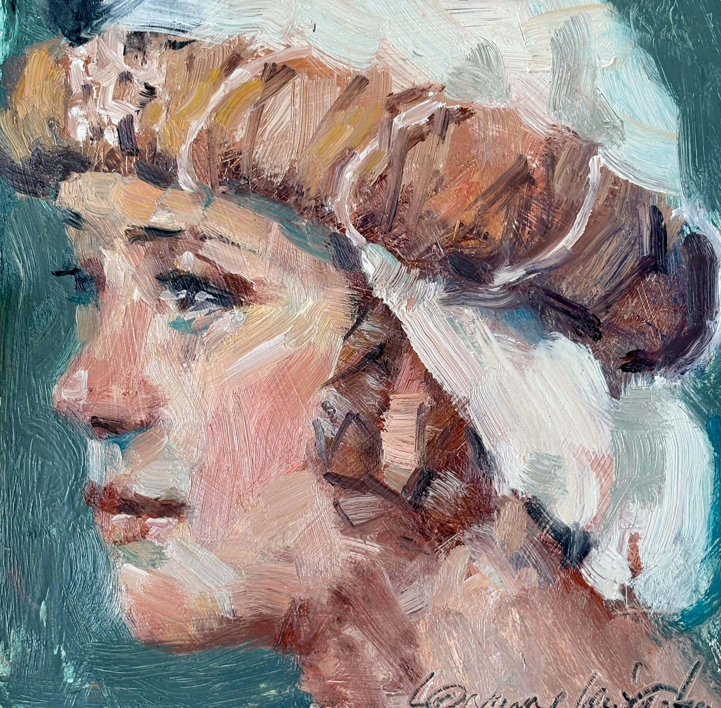 Medieval Girl - 15cm x 15cm - $180