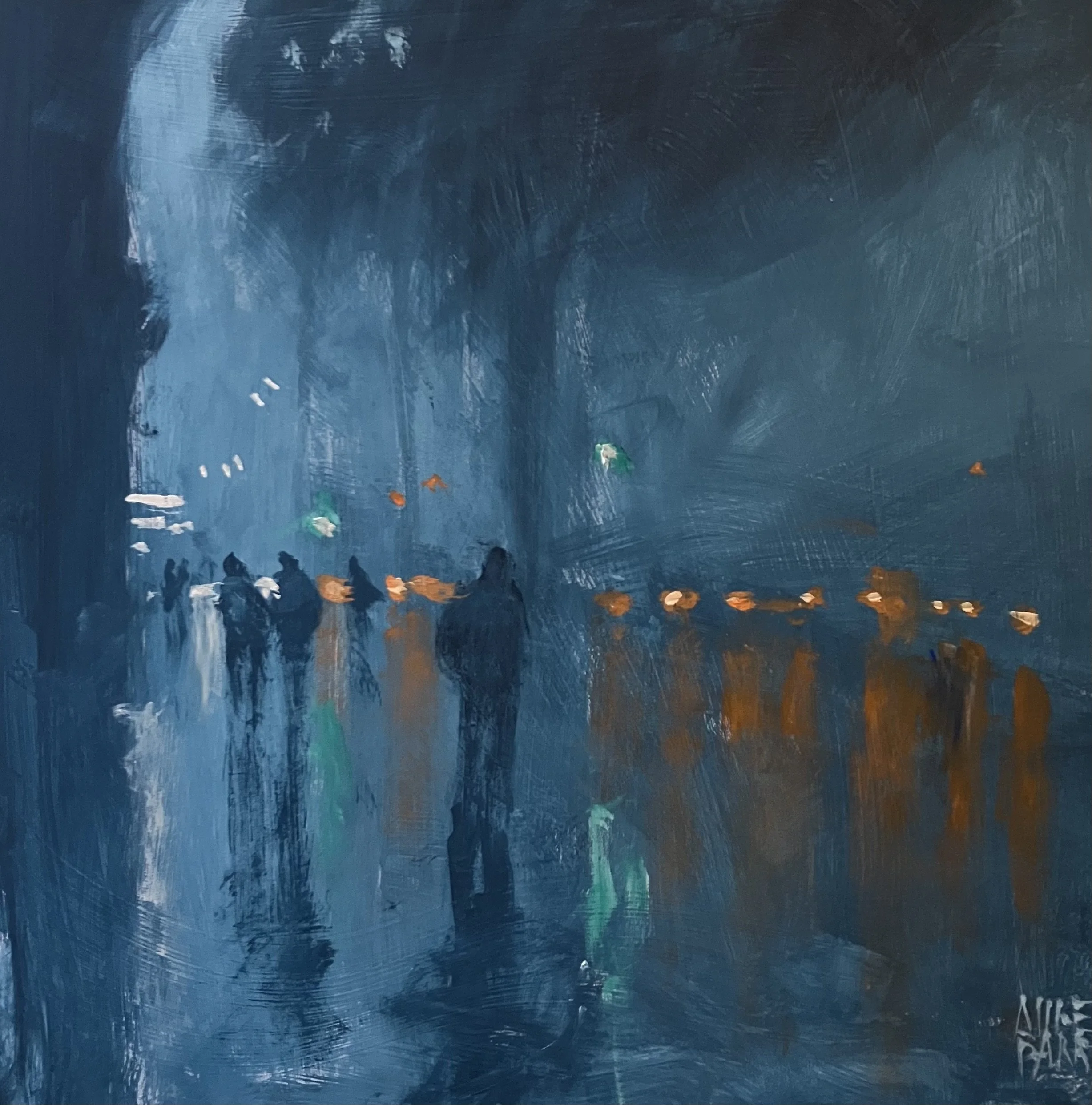 Downpour, King William Street - 35cm x 35cm - $750