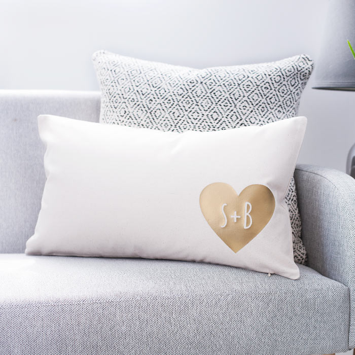 Personalised Couples Heart Cushion £20